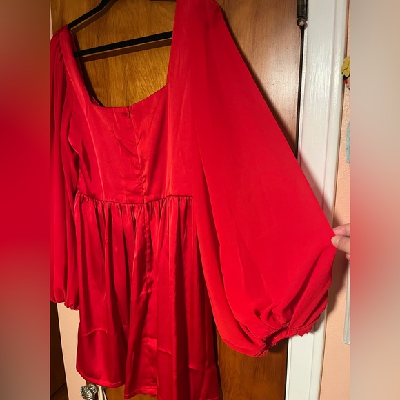 Boohoo Satin Sheer Longsleeve Mini Dress - Picture 5 of 8